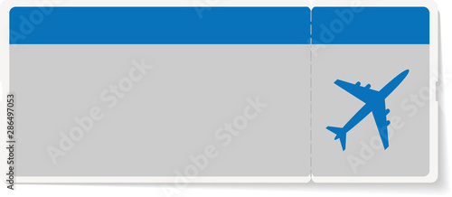 Pattern of airline boarding pass ticket. Concept of travel, journey or business. Isolated on white. Vector illustration
