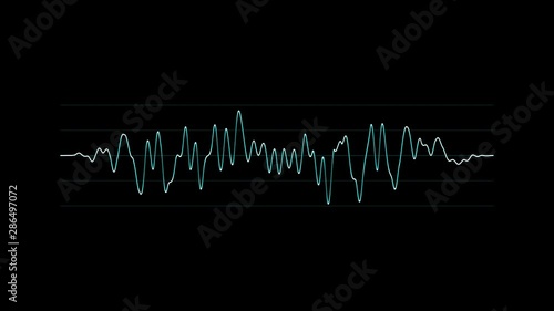 Abstract wave oscilloscope Audio lines spectrum background. Seamless loopable background.