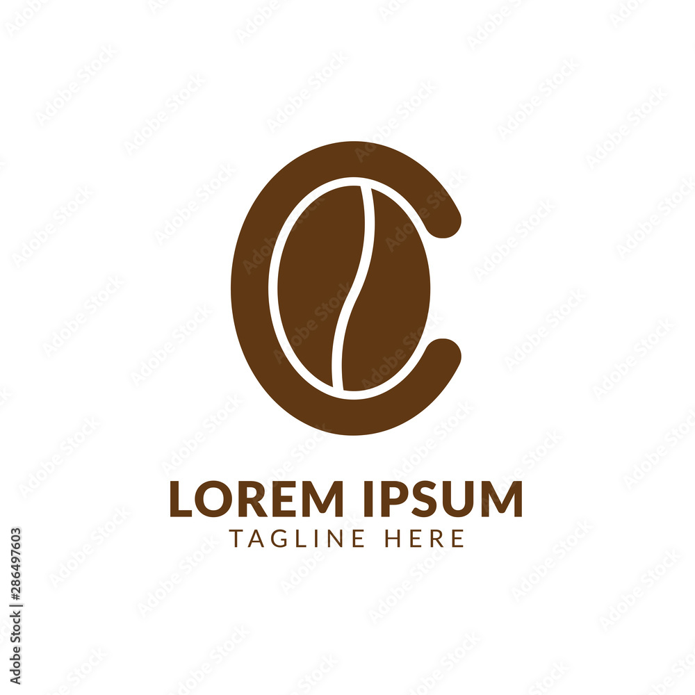Letter c Bean Coffee Logo Design Letter c Bean Coffee Logo Design