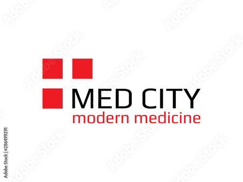 Logo medicine city template design vector