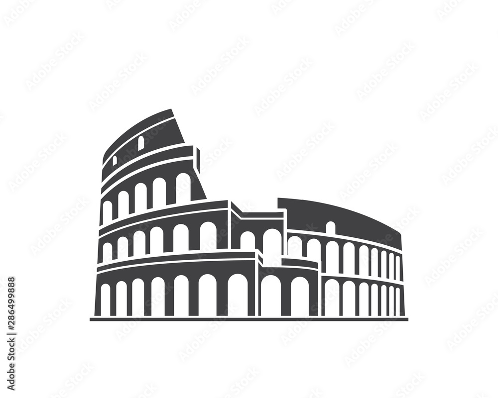 colosseum building landmark icon vector