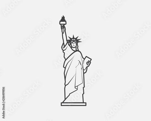 Liberty building landmark icon vector
