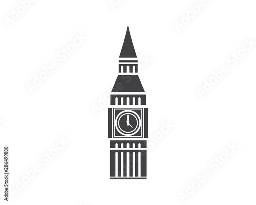 Big ben building landmark icon vector