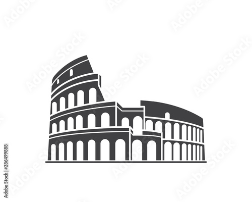 colosseum building landmark icon vector