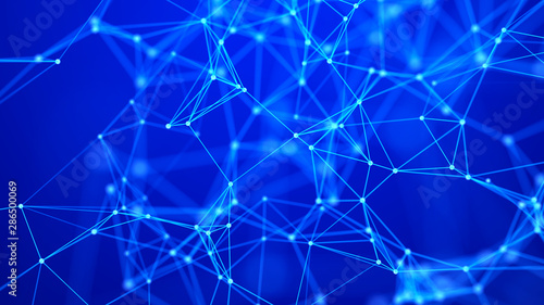 Abstract communication background with connecting dots and lines. Plexus effect. 3d