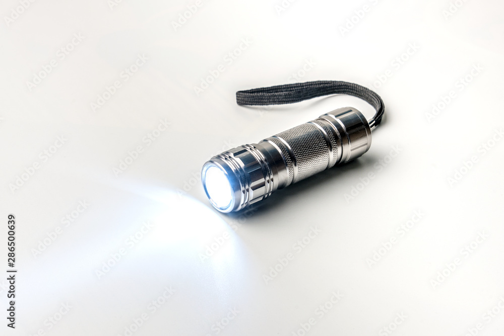 LED flashlight on a white background LED flashlight on a white background