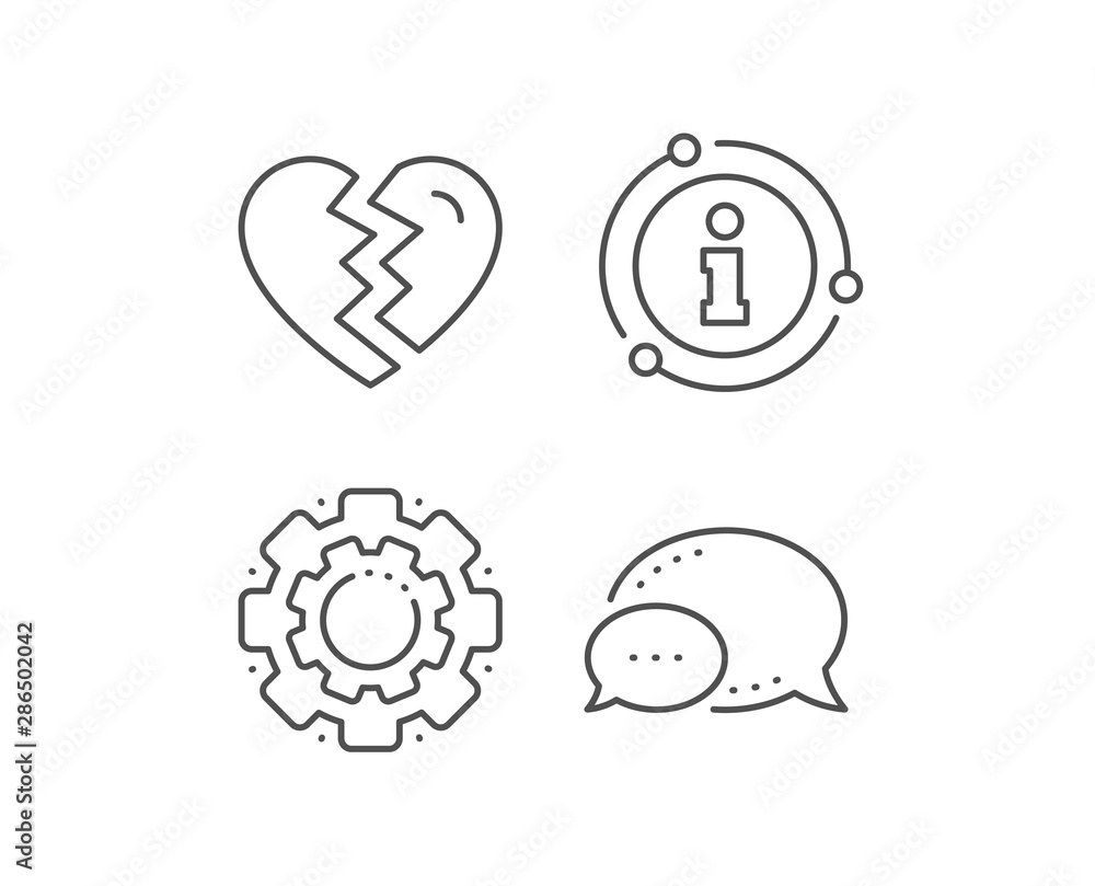 Break up Love line icon. Chat bubble, info sign elements. Divorce sign. Valentines day symbol. Linear break up outline icon. Information bubble. Vector Break up Love line icon. Chat bubble, info sign elements. Divorce sign. Valentines day symbol. Linear break up outline icon. Information bubble. Vector