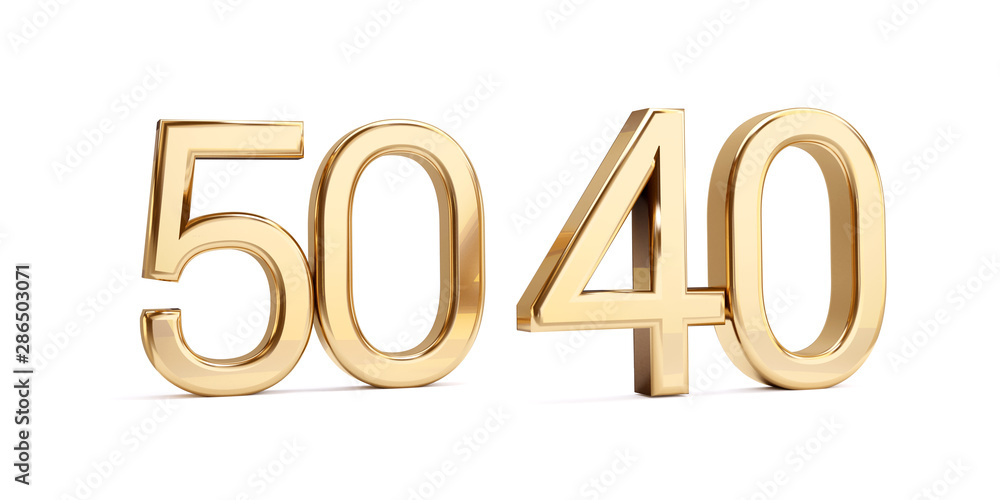 50 40 golden bold letters isolated on white 3d-illustration 50 40 golden bold letters isolated on white 3d-illustration