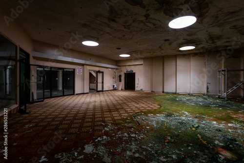 Derelict Meeting Room with Skylights - Abandoned Nevele Grande Resort - Catskill Mountains, New York