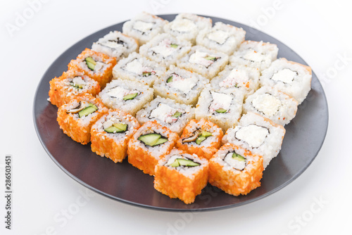 Assortments of sushi on a plate