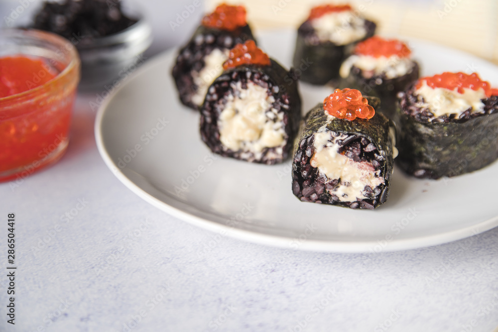 Sushi plate with caviar Sushi plate with caviar