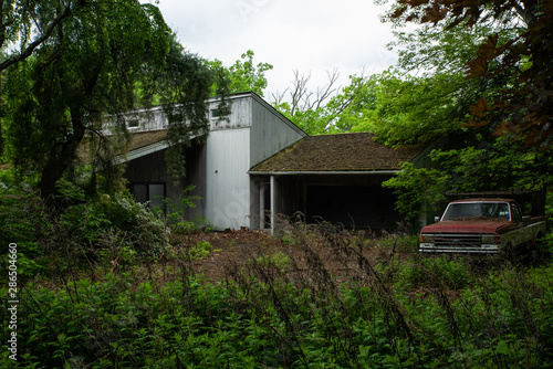 Derelict Guest House + Truck - Abandoned Nevele Grande Resort - Catskill Mountains, New York