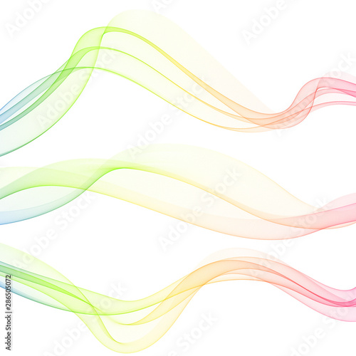  Set of color horizontal stylish waves