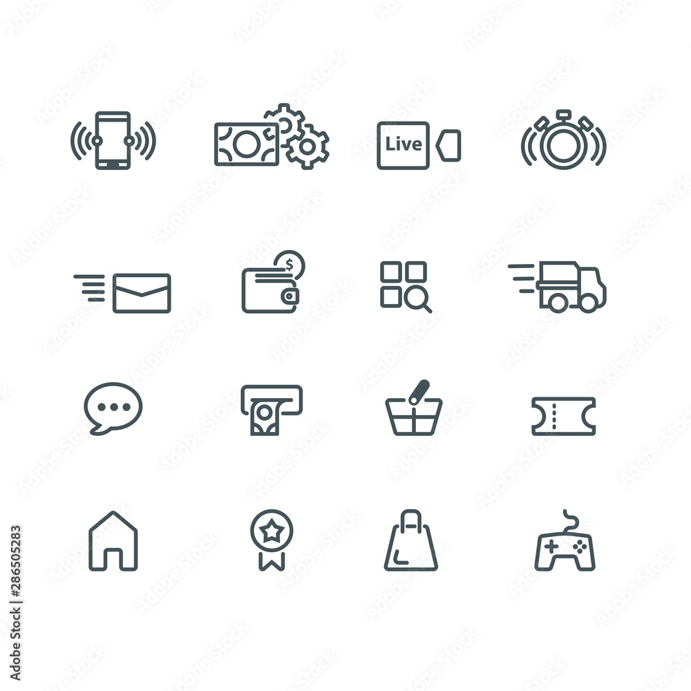 Marketing and Business set icons, vector