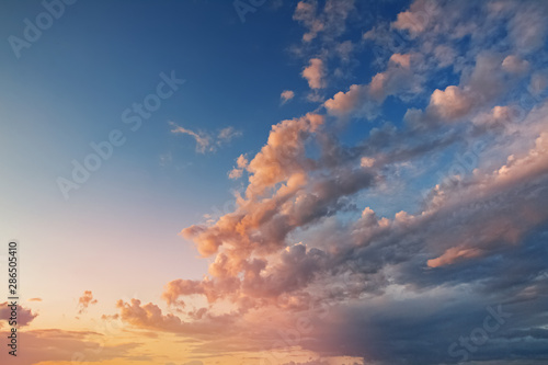 Beautiful sky with some clouds on sunset