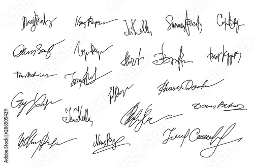 Autographs Set. Collection of Business Contract Signatures photo