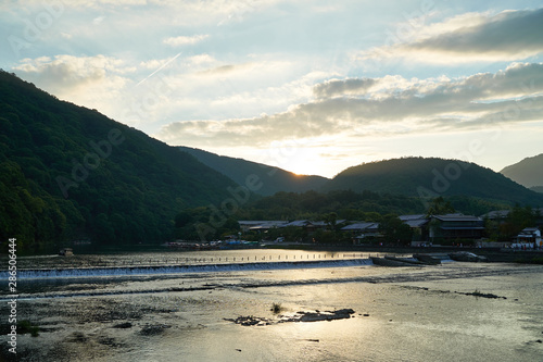 Sunset at Katsura River in Arashiyama,Kyoto