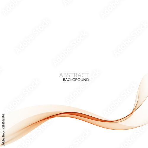  Horizontal elegant orange wave on a white background. Design element