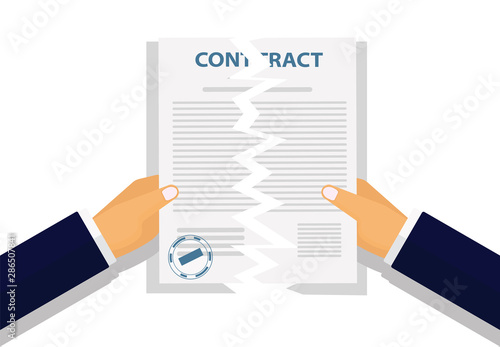 Vector illustration. Contract termination concept.