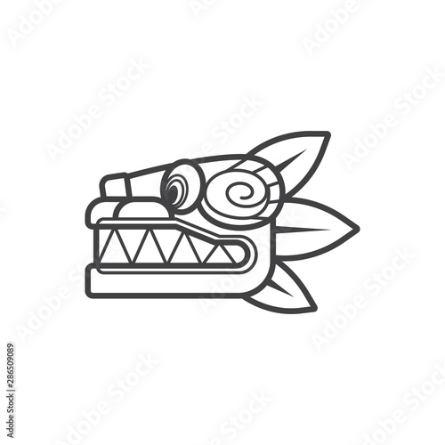 Quetzalcoatl vector icon illustration