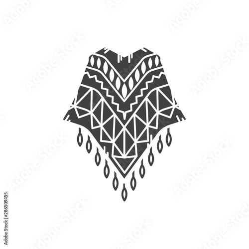 beauty poncho clothing vector icon illustration