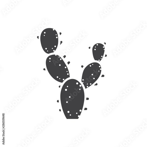 leaves of a prickly pear cactus vector icon illustration