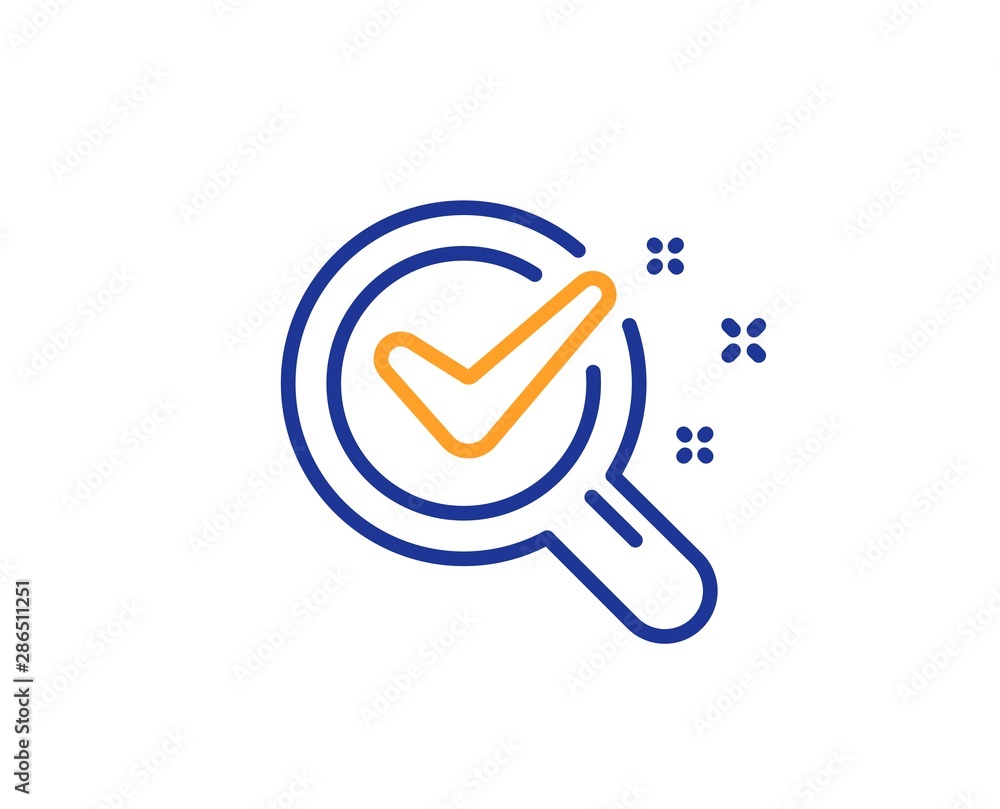 Laboratory research sign. Chemistry lab line icon. Analysis symbol. Colorful outline concept. Blue and orange thin line chemistry lab icon. Vector Laboratory research sign. Chemistry lab line icon. Analysis symbol. Colorful outline concept. Blue and orange thin line chemistry lab icon. Vector