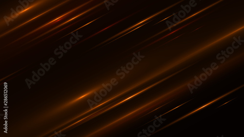  golden lines with light effects on black transparent background.
