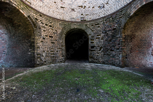 Circular Stone Blast Furnace with Arch Openings - Historic Scranton Iron Furnace - Scranton  Pennsylvania