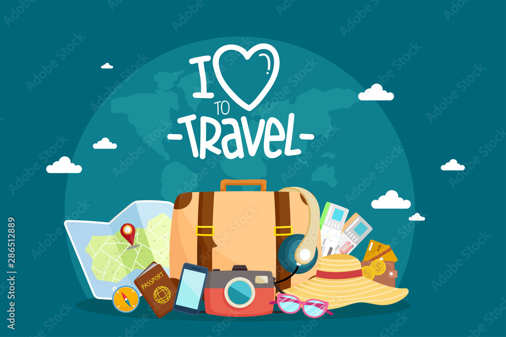 Tourist set Travel around the world. Tourist set Travel around the world.