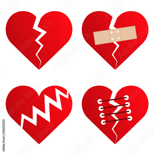 4 valentine love hearts collection