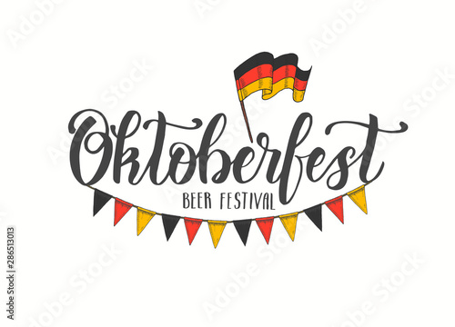 Oktoberfest hand made lettering. Beer festival 2019. Sketch. Oktoberfest print design for menu, poster, banner, flyer, brochure,