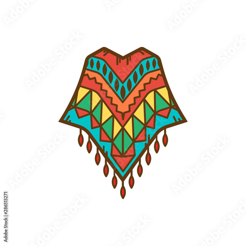 beauty poncho clothing vector icon illustration