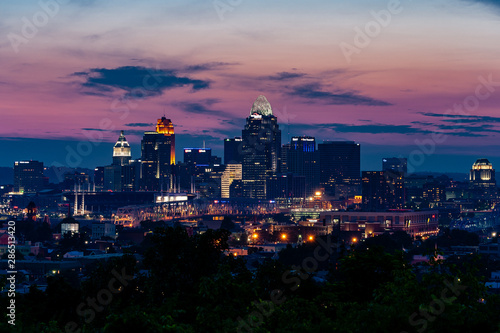 Blue Hour View - Downtown Cincinnati, Ohio Skyline