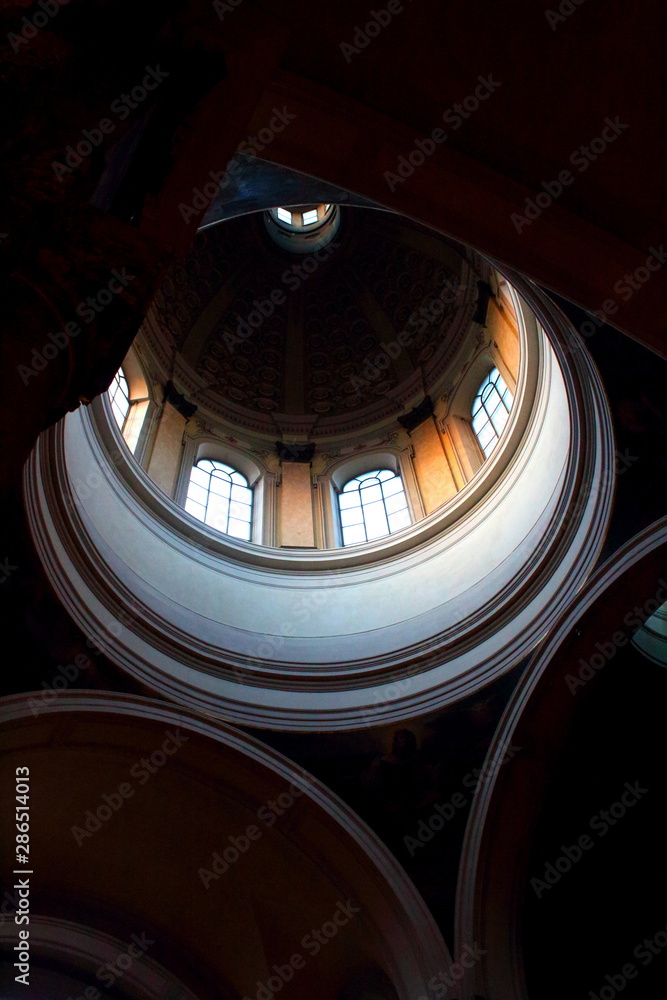 evocative image of the  Basilica of San Lorenzo in Milan, Italy, Interior