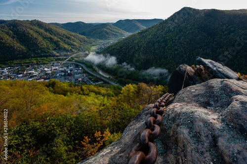 Chained Rock - Foggy Morning at Pine Mountain State Park  - Appalachian Mountains - Kentucky photo