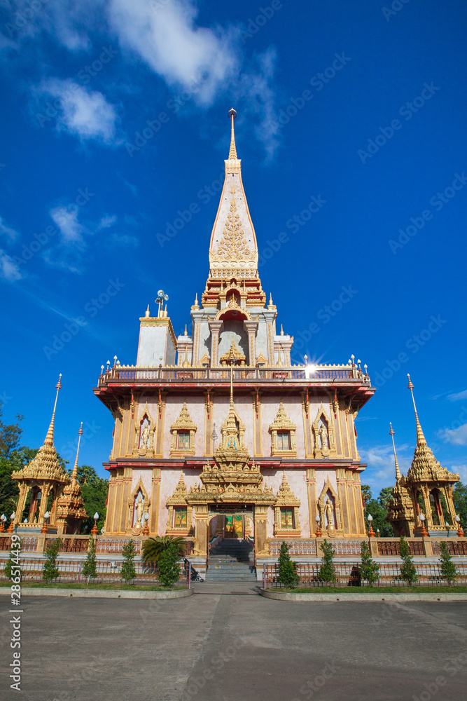 Famous Wat Chalong Temple in Phuket Thailand.
