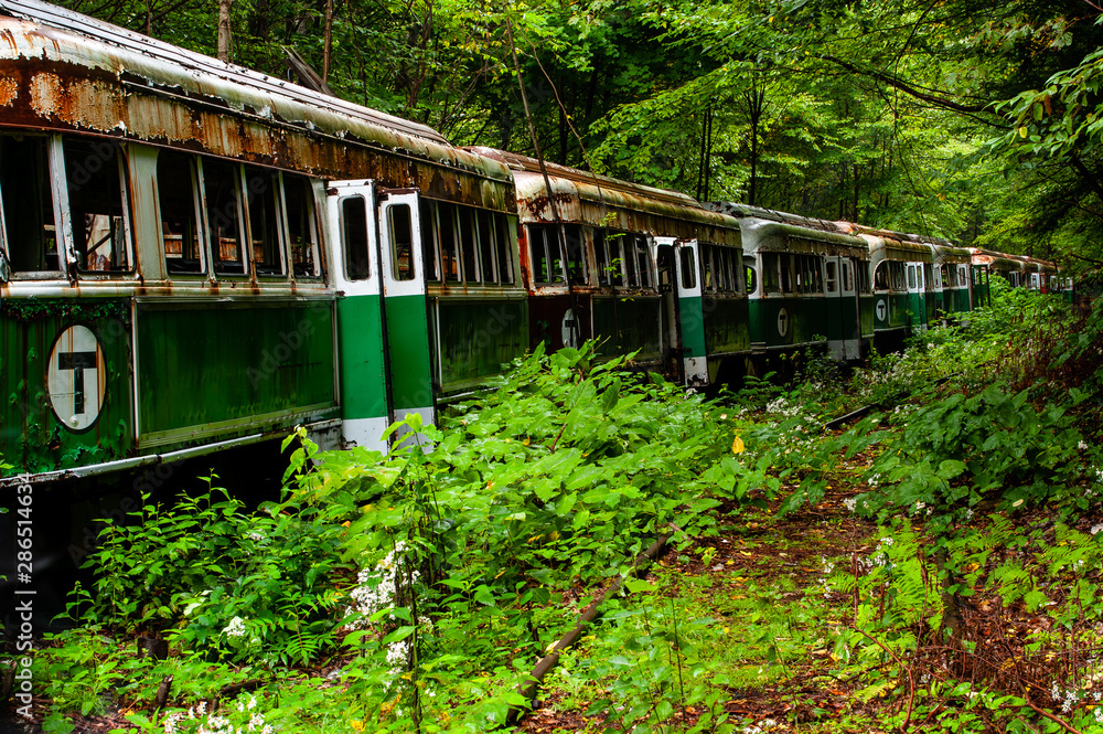 Abandoned Historic Trolleys / Streetcars on Railroad Tracks - Appalachian Mountains - Pennsylvania