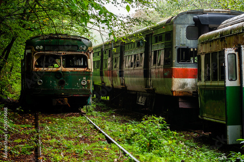 Abandoned Historic Trolleys / Streetcars on Railroad Tracks - Appalachian Mountains - Pennsylvania
