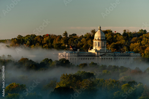 Foggy Sunrise Over Kentucky State Capitol Building - Frankfort, Kentucky