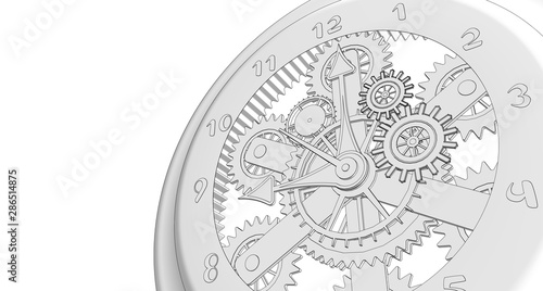 mechanical vintage clock 3d illustration