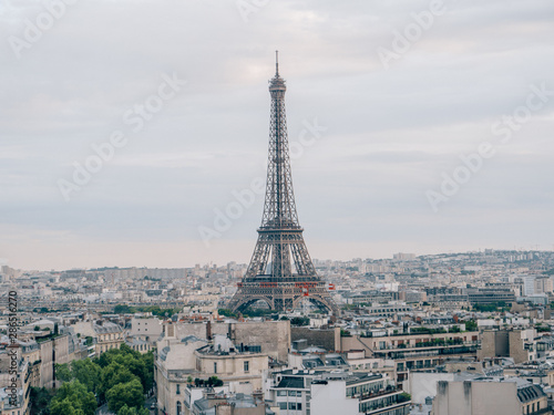 Fototapeta Naklejka Na Ścianę i Meble -  Aerial of the iconic Eiffel Tower in Paris, France