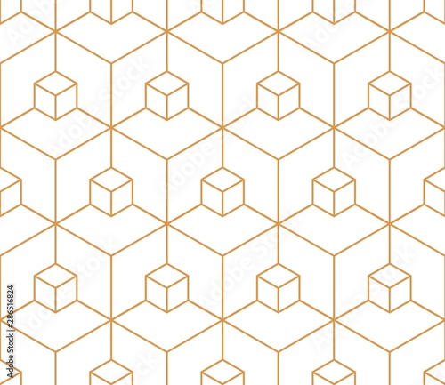 Vector seamless geometric pattern. Gold linear pattern. Wallpapers for your design. 