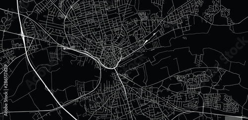 Fototapeta Naklejka Na Ścianę i Meble -  Urban vector city map of Randers, Denmark