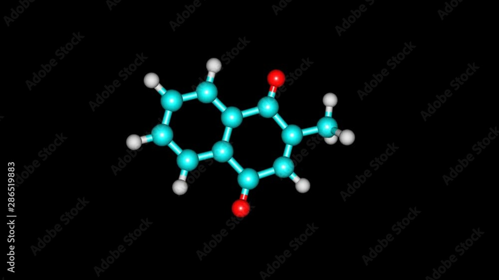 Rotating vitamin K3 molecule video Rotating vitamin K3 molecule video