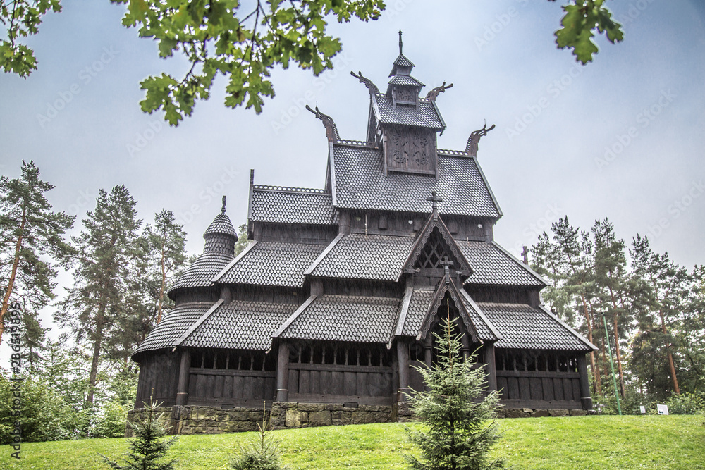 Stave church in Oslo Folkemuseum in Norway