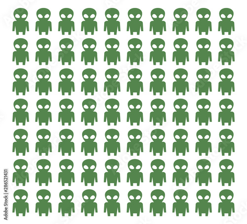 Many aliens illustration