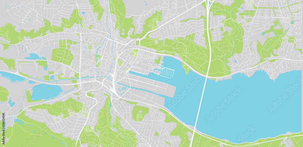 Urban vector city map of Vejle, Denmark