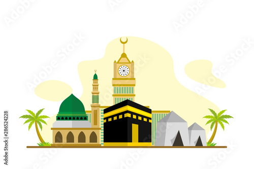 Hajj and Umrah Season Flat Concept Vector Illustration photo