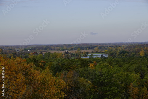 Beautiful Fall color forest changing colors during Autumn Season